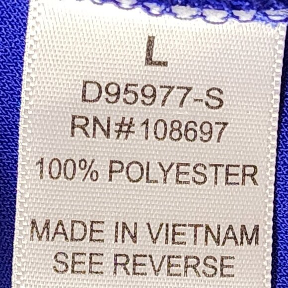 Sweet Rain Blue SS V Neck Poly Silver Button Shoulder Peplum Midi Dress Jr Sz L - Picture 16 of 16